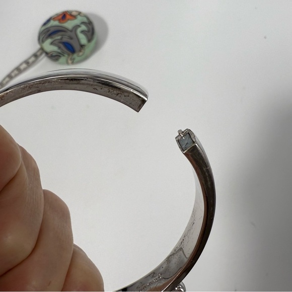 Coach silver Sculpted Signature Hinged Bangle bracelet - Picture 4 of 6